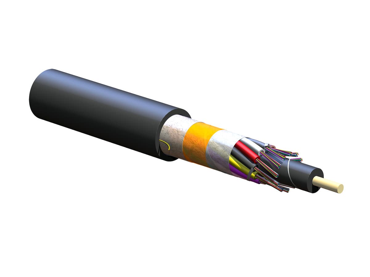Corning 144EUF-T4101D20 — 144-F 8.3 OS2 Loose Tube Indoor/Outdoor Riser PVC SMF28E FREEDM Gel-Free Fiber Optic Cable