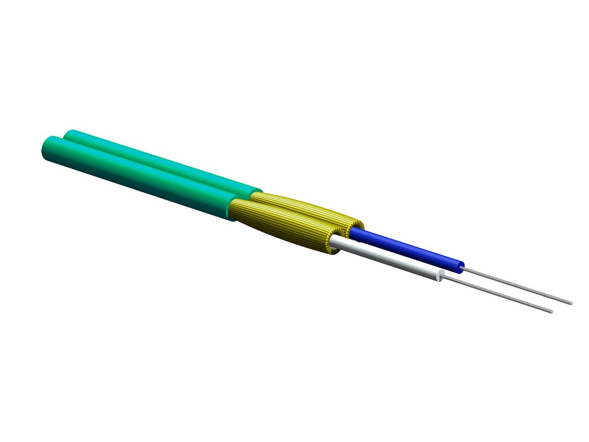 Corning 002T51-31380-24 – 2-Faser OM3 Tight-Buffered Zip-Kabel, 50/125 μm, Riser, 2 mm, High-Speed 10G ClearCurve
