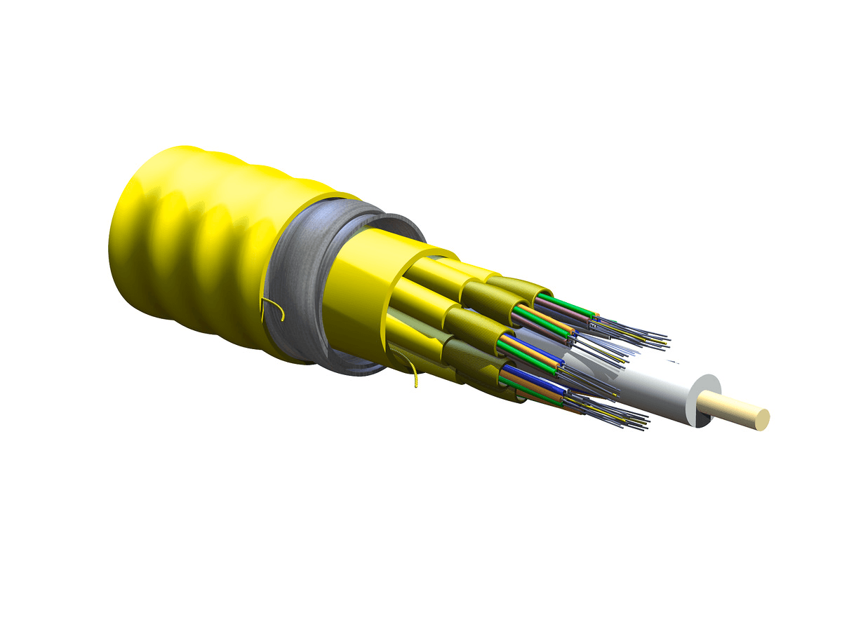 Corning 048E81-61131-A1, Riser 48 F Singlemode (OS2) MIC® Unitized Tight-Buffered Interlocking Armed, Kabel