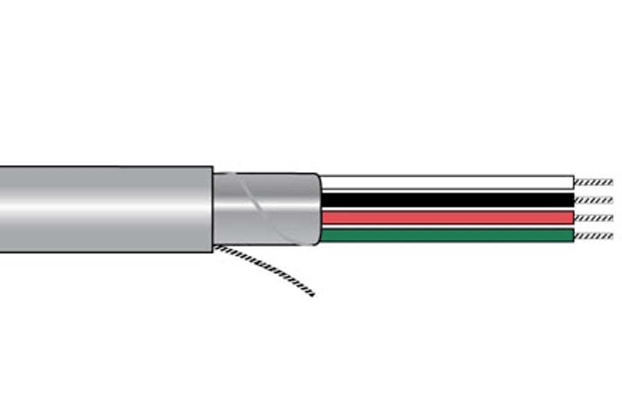 Alpha-Draht 2461C BK001, Kommunikationssteuerungs-Industriekabel — 2C 22 AWG Folie 300 V PVC