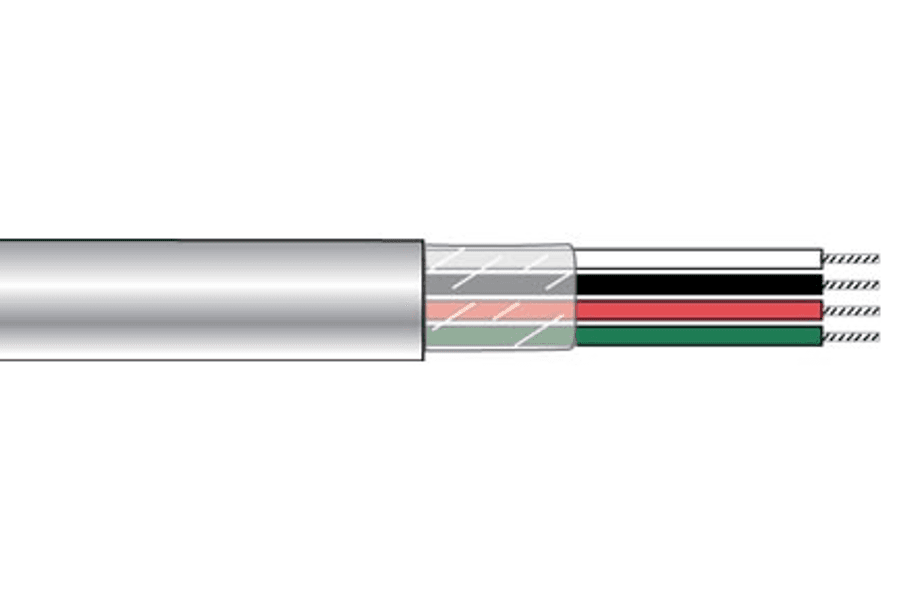 Alpha Wire 6622 WH001, Communication Control Industrial Cable 2C 24 AWG 600 V PVC