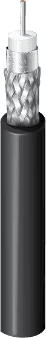 Belden 4694P 010, RG6 Coax 18 Solid Duofoil 95% SHD PVC CMP, Black Jacket