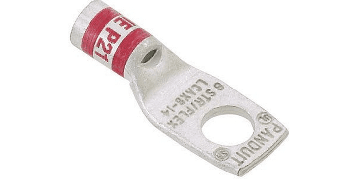 Panduit LCAX1/0-14-X, Terminal de compresión 1/0 AWG 1 orificio espárrago de 1/4 in. rosa cobre