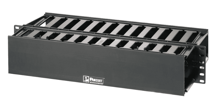 Panduit WMP1E, Gestor de cables de doble cara ABS negro para rack 2U