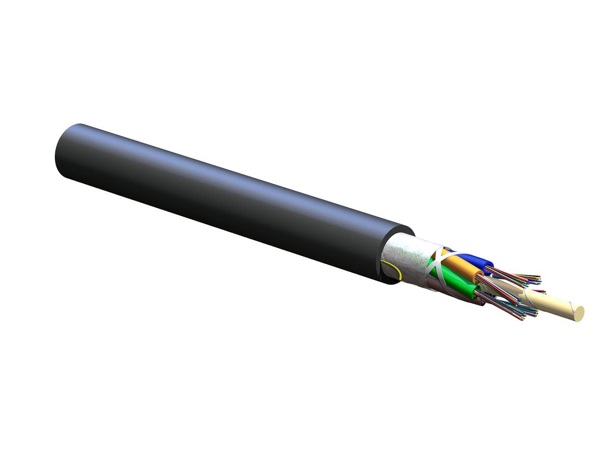 Corning 072EU4-T4101D20 – Gel-Free Loose Tube Cable, Single-Mode OS2, Black, Outdoor, 72-Fiber