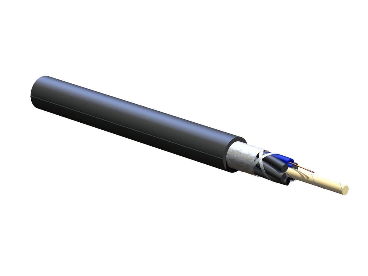 Corning 002KU4-T4730D20 – Gelfreies Kabel, OM1, Bündelader, schwarz, 62,5 μm, 2-faserig