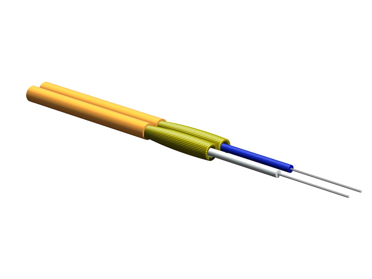 Corning 002K51-31330-24, Riser 2 F Zipcord Tight-Buffered Kabel, 2,0 mm Durchmesser, 62,5 μm Multimode (OM1)