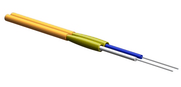 Corning 002T51-31431-24, Riser 2 F Zipcord Tight-Buffered Kabel, 1,6 mm Durchmesser, 50 μm Multimode (OM2)