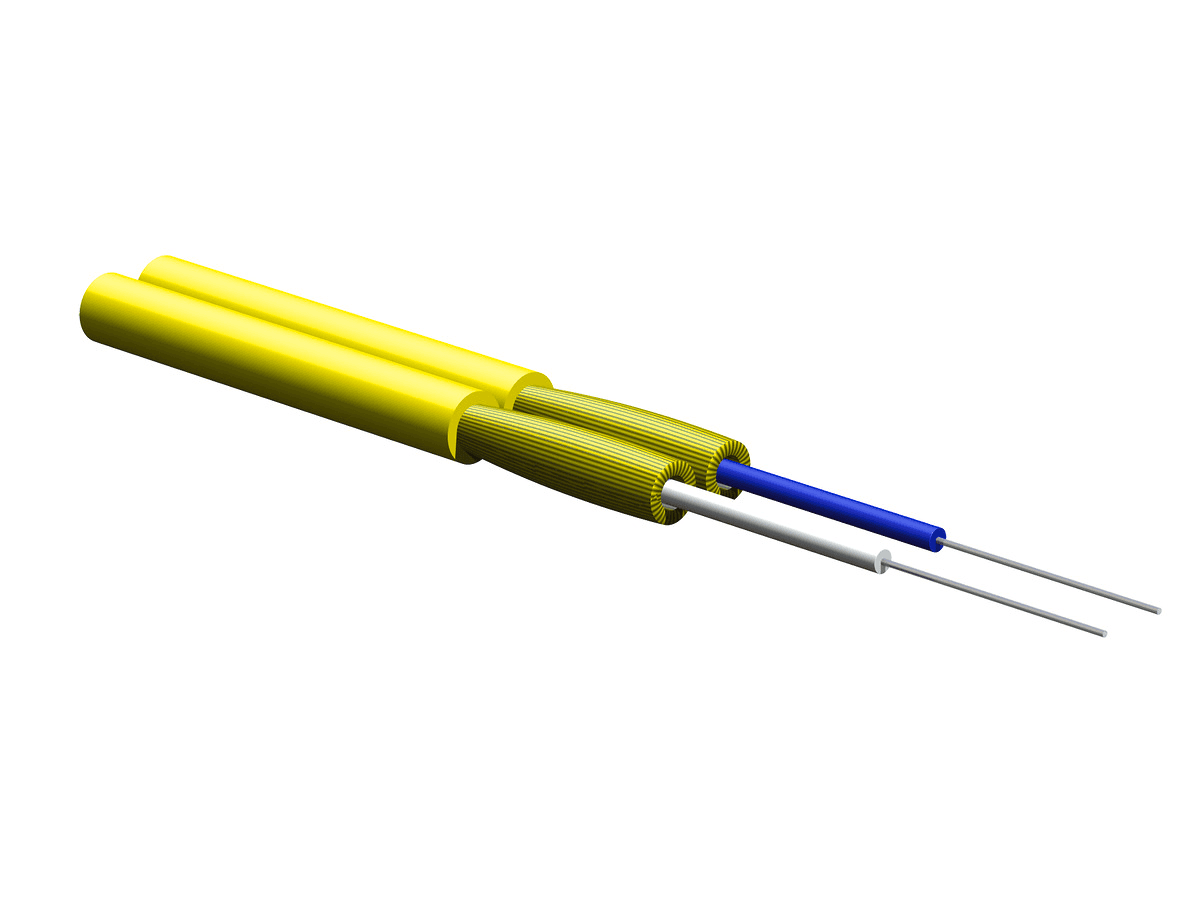 Corning 002U51-31331-24, 2 F Riser Zipcord Tight-Buffered Cable, ClearCurve® ZBL, Single-mode (OS2), 2.0 mm diameter