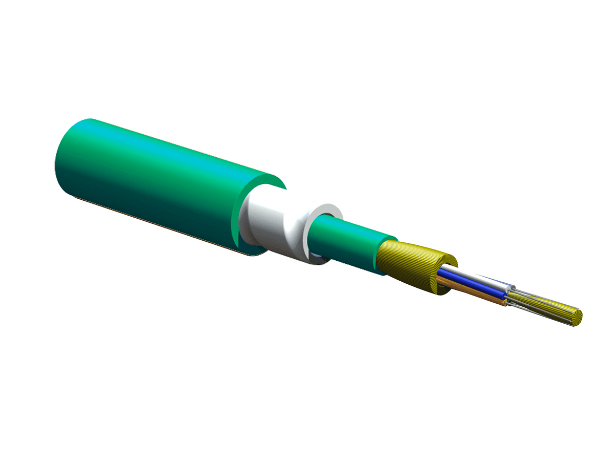 Corning 006T88-31190-D3, Plenum 6 F MIC® DX Tight-Buffered Armored Cable, 50 µm multimode (OM4)