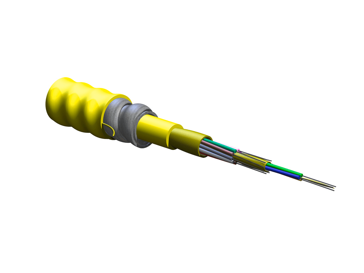 Corning 012E81-33131-A1, Riser 12 F Single-mode (OS2) MIC® Tight-Buffered Interlocking Armored Cable