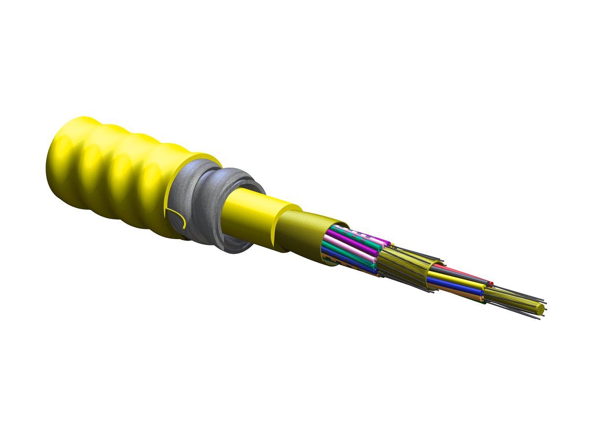 Corning 024E81-33131-A1, Riser 24 F Single-mode (OS2) MIC® Tight-Buffered Interlocking Armored Cable