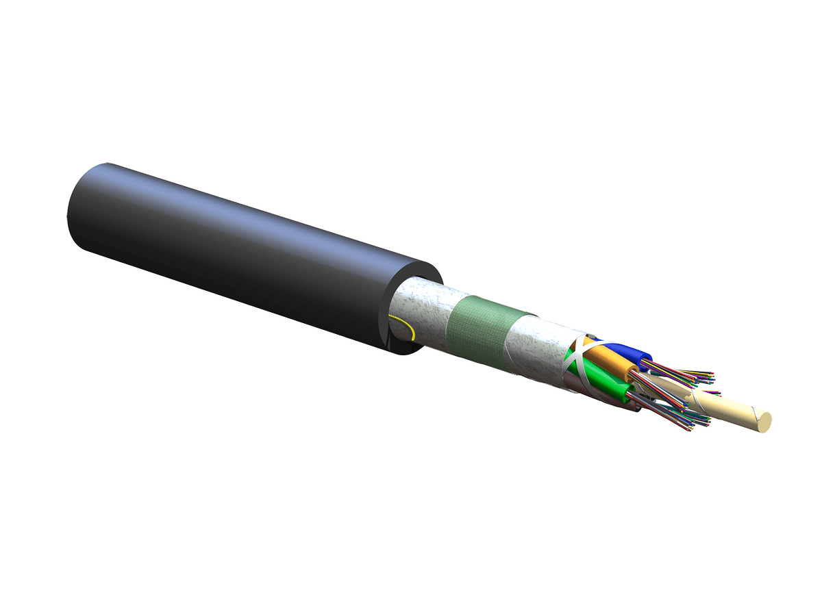 Corning 072KUZ-T4130D2N, 72 F Industrial LSZH™ Tray-Rated Loose Tube Gel-Free Cable, 62.5 µm multimode (OM1)