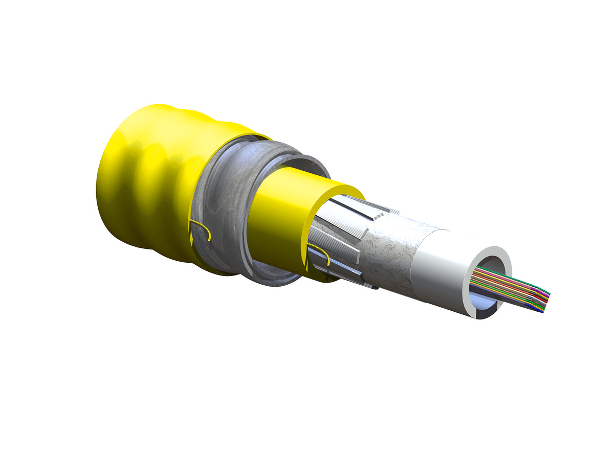 Corning 144EC8-14101-A3, Plenum 144 F Câble blindé à emboîtement de ruban monomode OS2