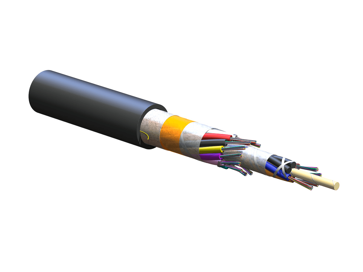 Corning 192ZUF-T4101D20, 192 F FREEDM® Loose Tube Riser Gel-Free Cable SMF-28® Ultra Single-mode Fiber OS2