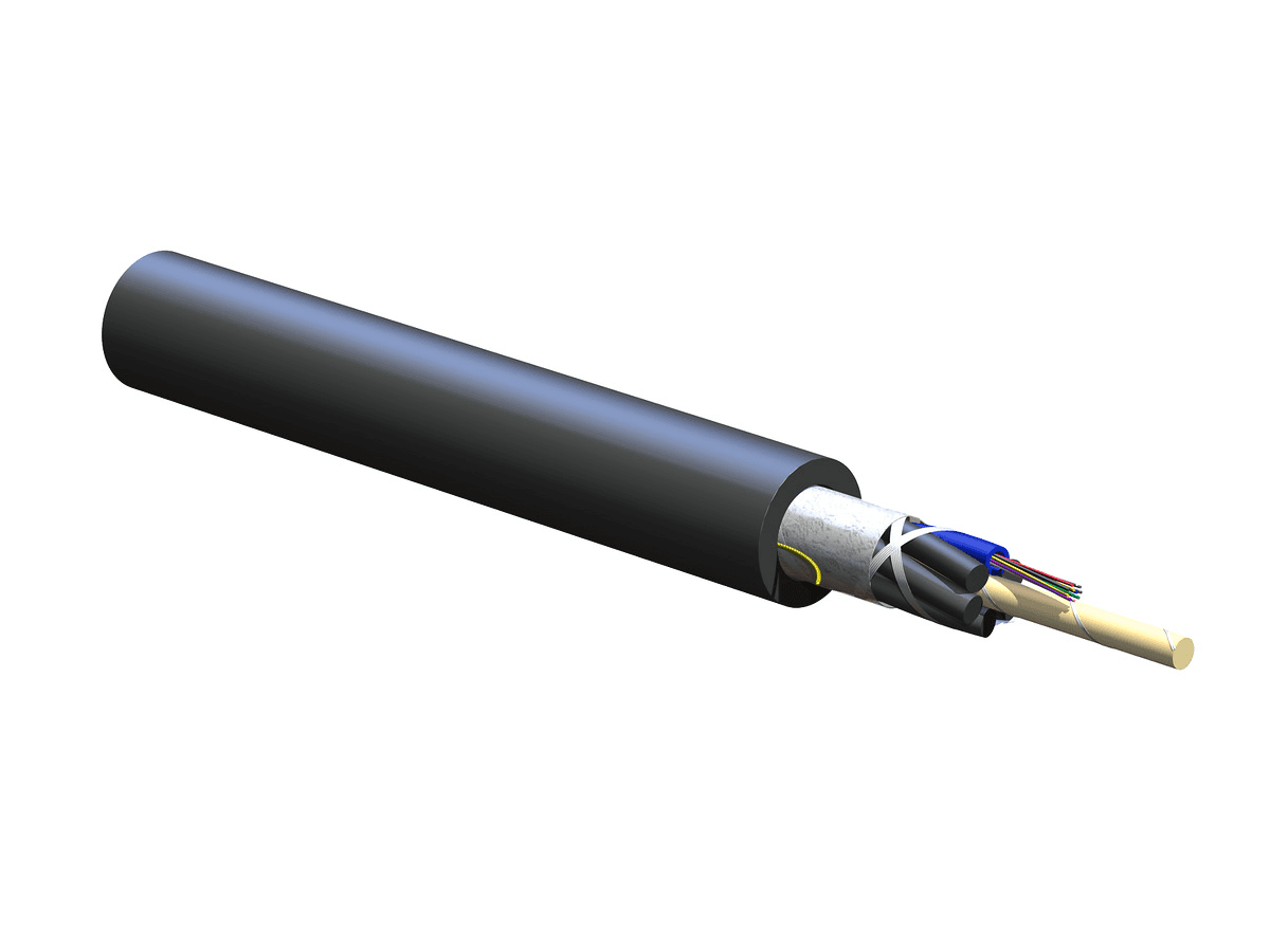 Corning 012TUF-T4190D20, 12 F Riser FREEDM® Loose Tube Gel-Free Cable, 50 µm multimode (OM4)
