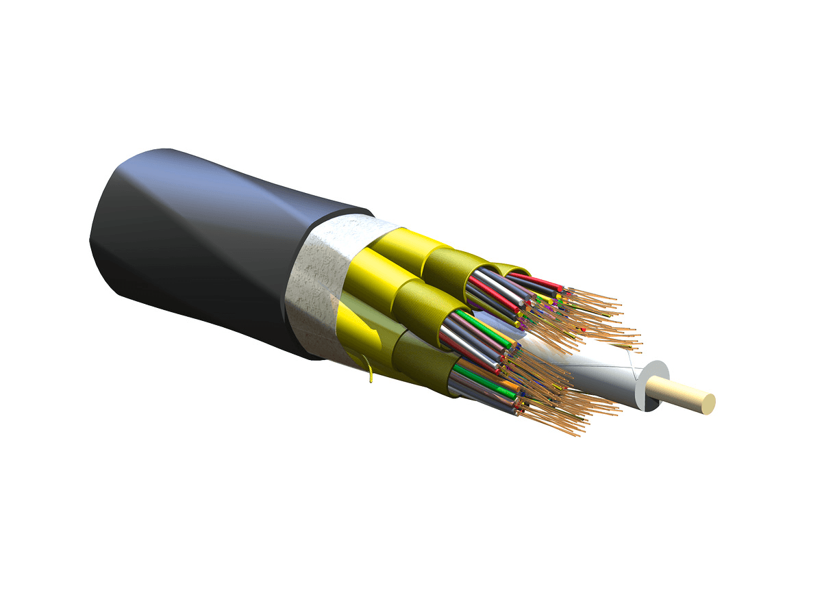 Corning 144E8F-Y3131-29, Single-mode (OS2) FREEDM® Riser 144 F Tight-Buffered Cable, One Unitized