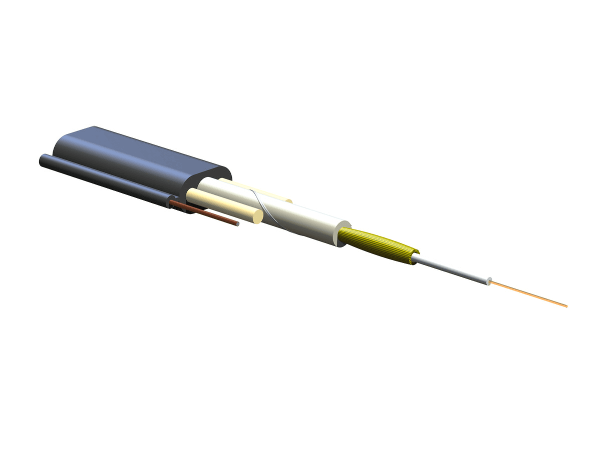 Corning 001UB4-14101-F9, Dielectric 1 F SST-Drop™ ClearCurve® ZBL Single-mode Indoor/Outdoor Gel-Free Cable OS2