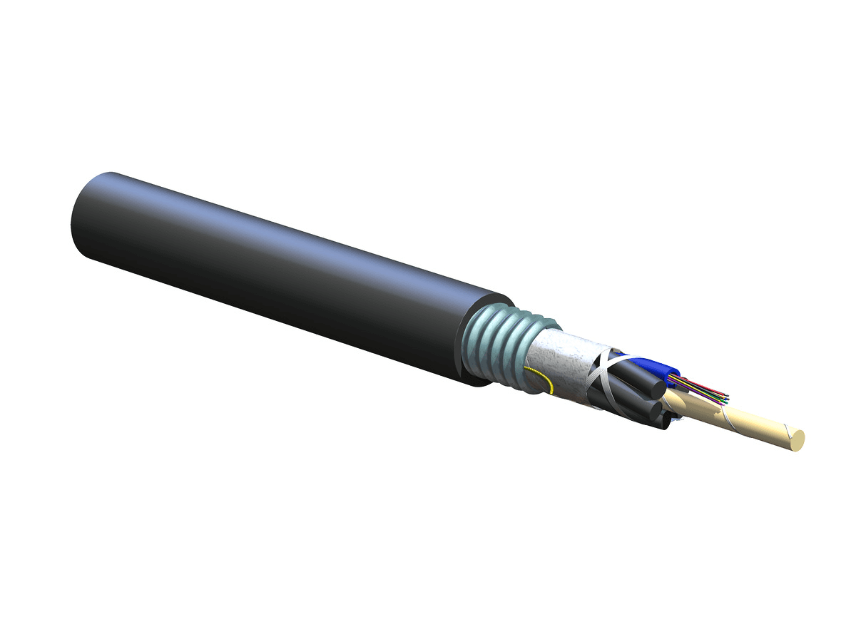Corning 012TUC-T4180D20, 12 F ALTOS® Lite Loose Tube Single-Armored Single-Jacket Gel-Free Cable, 50 µm multimode (OM3)