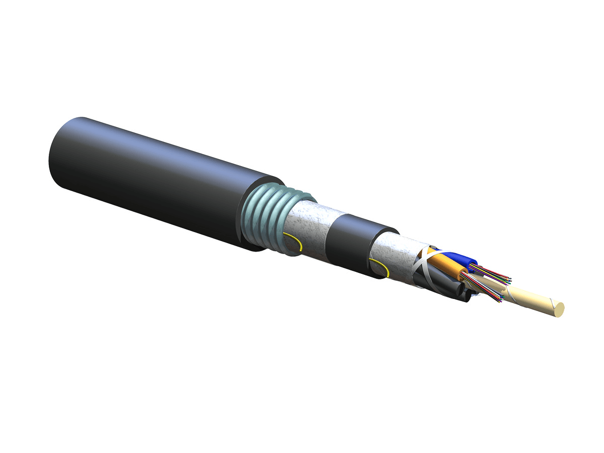 Corning 024EU5-T4101D20, 24 F ALTOS® Single-mode (OS2) Loose Tube Double-Jacket Gel-Free Single-Armored Cable