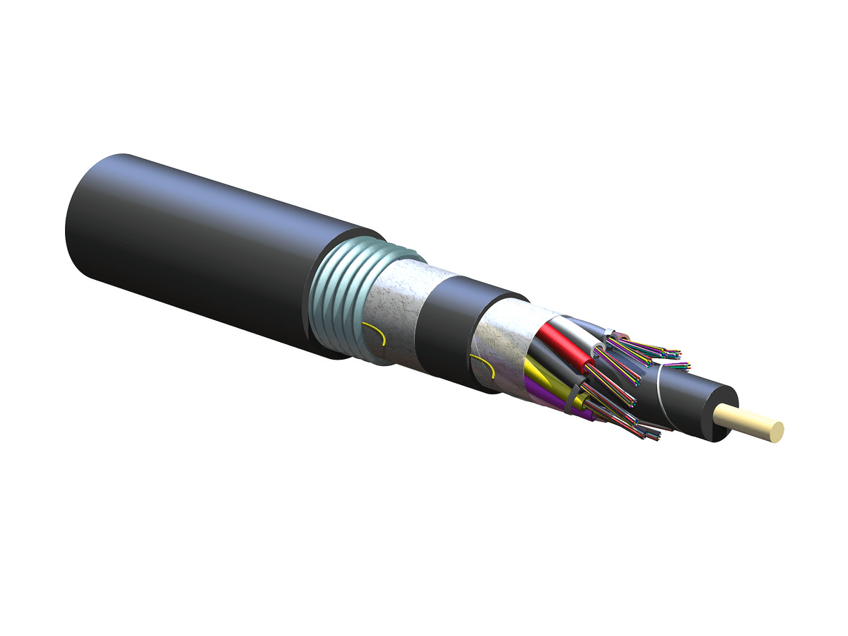 Corning 144EU5-T4101D20, 144 F ALTOS® Single-mode (OS2) Loose Tube Double-Jacket Single-Armored Gel-Free Cable
