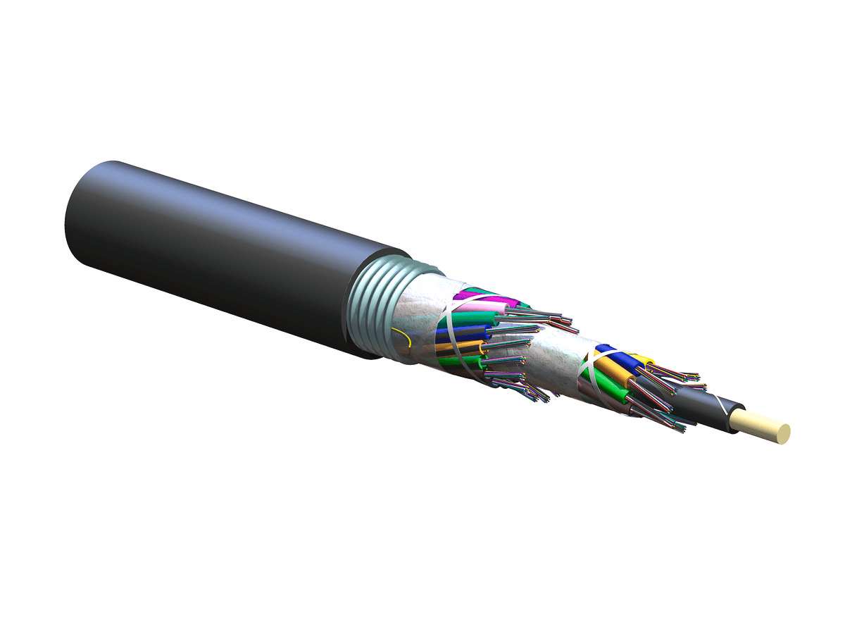 Corning 288ZUC-T4122D20, 288 F ALTOS® Lite Loose Tube Single-Armored Cable, Single-Jacket, Gel-Free, SMF-28® Ultra Fiber, Single-Mode (OS2)