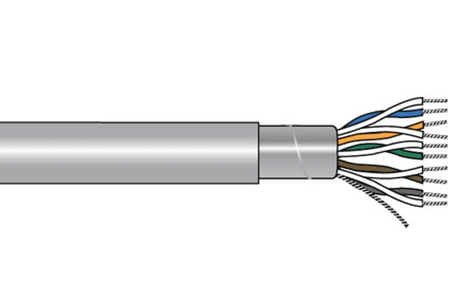 Fil alpha 5472C SL001, câble industriel de contrôle de communication 2 paires 24 AWG feuille 300 V PVC