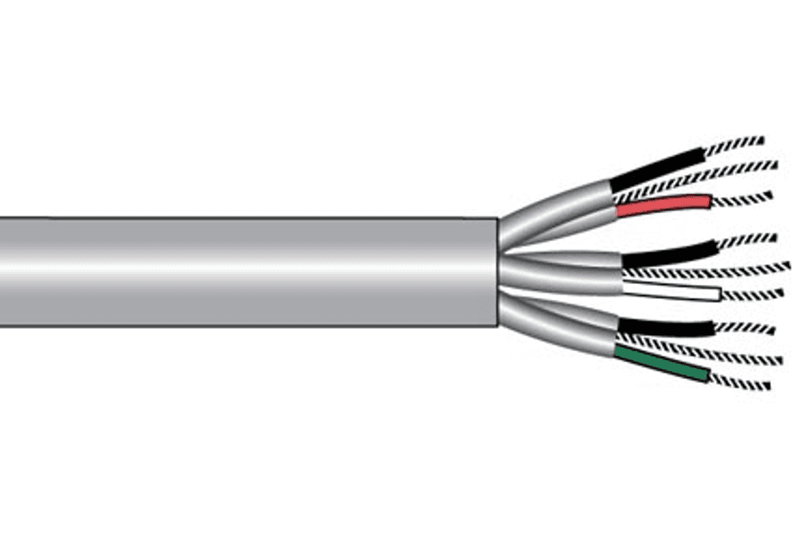 Fil alpha 6054C SL001, câble industriel de contrôle de communication 4 paires 22 AWG feuille 300 V PVC