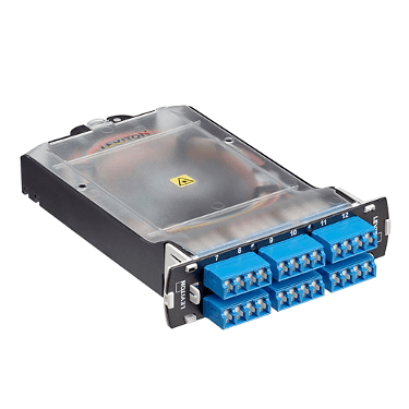 Leviton SPLCS-4LL, 24-FIBER OS2 (BLUE) Quad LC Shuttered