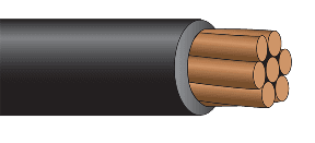 Service Wire THW12BK, THW Stranded Copper PVC 75C 600V Wire