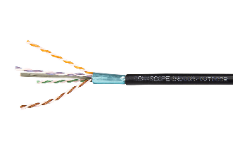 Commscope 874036404/10 CS44P-IO BLK C6A 4/23 U/UTP RL 1KFT, CAT6A Plenum UTP 23 AWG 4P Schwarz