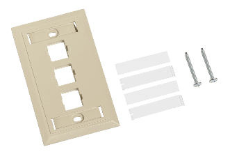 CommScope 108168519 M13L-246, L Type Flush Mounted Faceplate Three Port Ivory