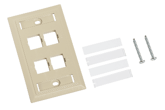 CommScope 108168550 M14L-246, L Type Flush Mounted Faceplate Four Port Ivory