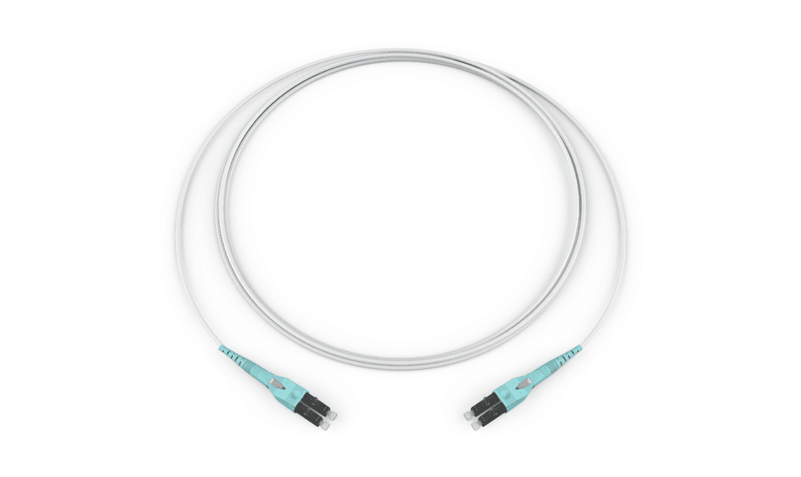 Corning 797902QD120012F-WH, Standard LC Uniboot MM OM4 50um 2F 12 Feet