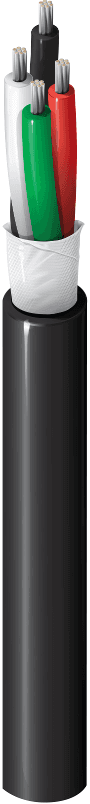 Belden 5202U1 010, Multi Conductor 4C 16 AWG Water Blocked PVC Black
