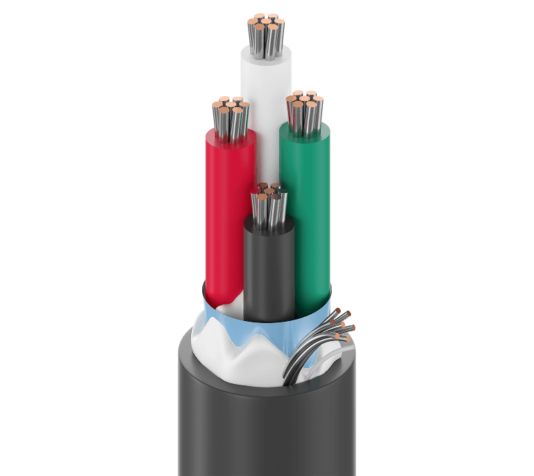 Belden 5302F1 010, Multi Conductor 4C 18 AWG PVC FS PVC Black