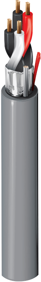 Belden 5341FE 008, Multi Conductor 2 Pair 18 AWG FRPVC Gray