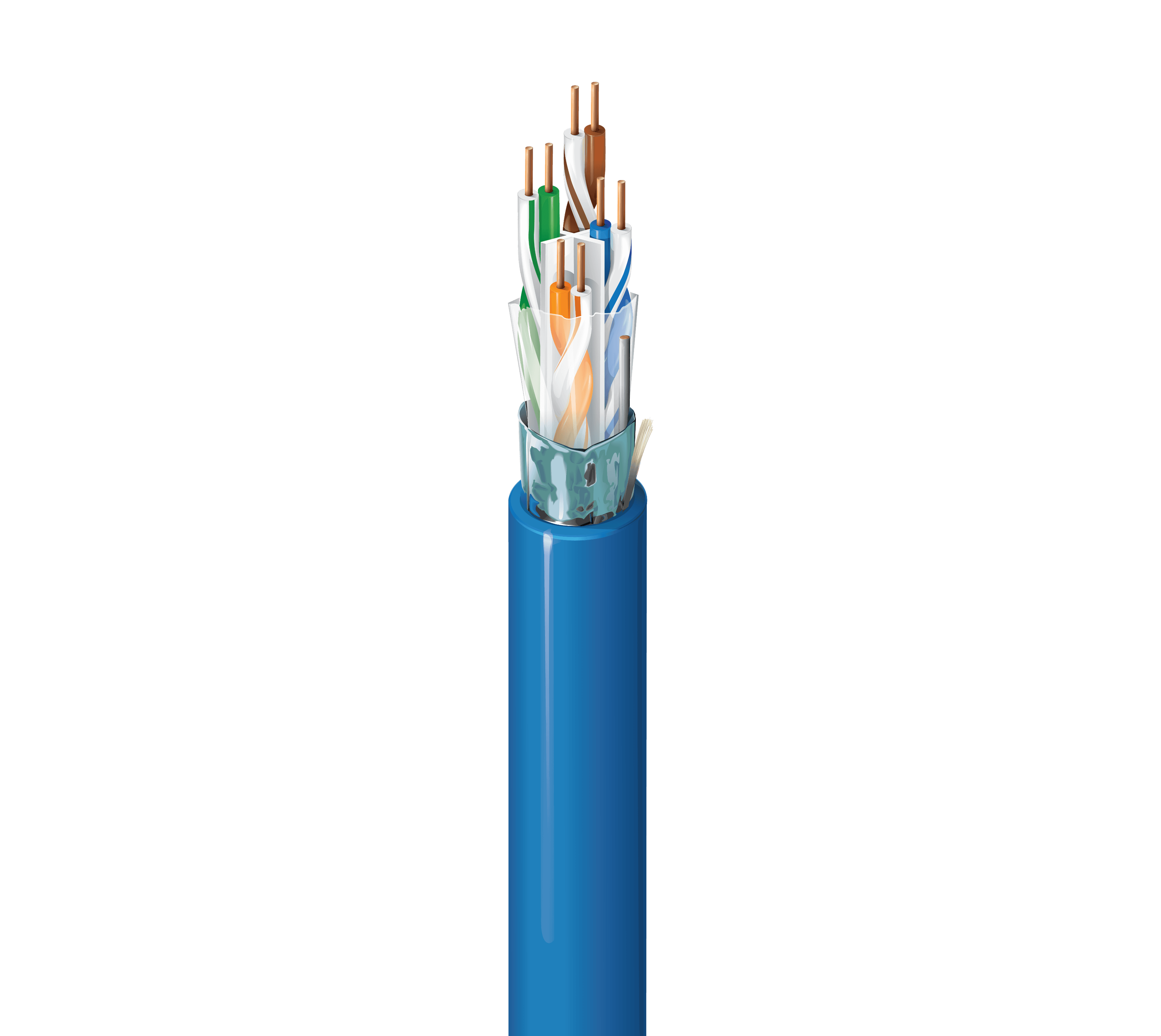 Belden 2413F D15A, UTP Cat 6 CMP 23 AWG 4P FEP LSPVC Blue 300V