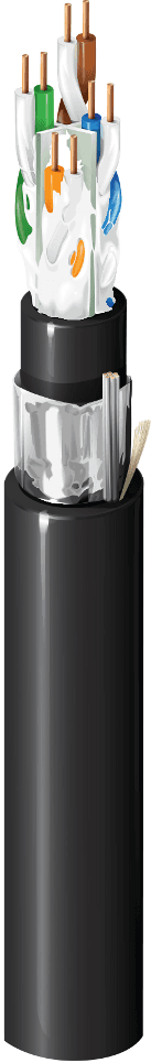Belden OSP6AF 010, CAT6A 4PR F UTP OSP REE Cable, Black Jacket