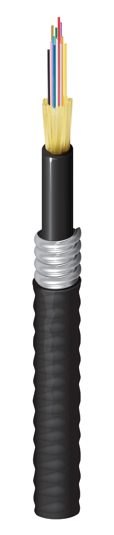 Belden FD3D012A9, 12 F FX OM3 OFCP Armored Black Jacket Cable