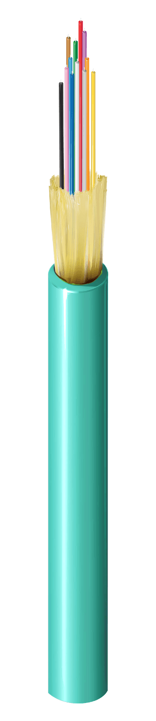 Belden FI4D012R9A, 12 F FX Indoor TB Cable OM4 OFNR Aqua Jacket