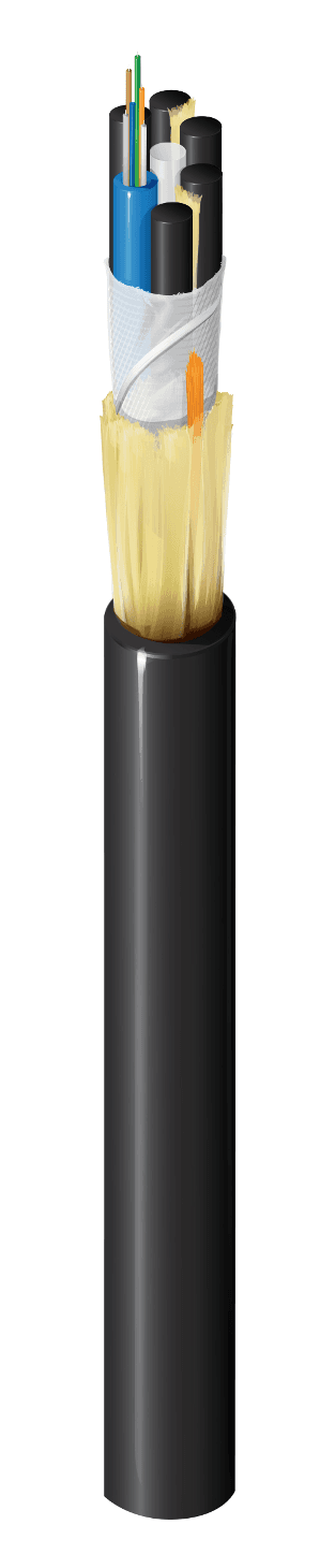 Belden FS3L006NF, 6 F FX Loose Tube Cable OM3 Outdoor OSP Black Jacket