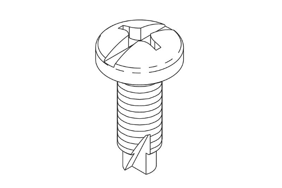 Chatsworth Products 40605-006, Combination Pan Head Pilot Point Screws 12-24 Black 1000 Pack