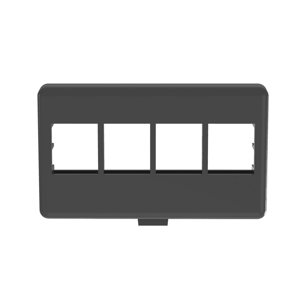 Panduit NK4MFBL, Placa frontal para mobiliario Negro ABS 4 Puertos 2.9 in.