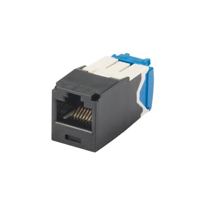 Panduit CJ6X88TGBL-24, Modulo Jack Cat 6A non schermato RJ45 1 porta nero, confezione da 24