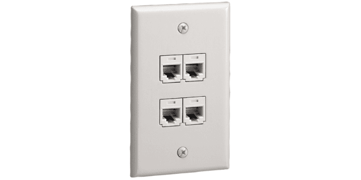 Panduit CFP4EI, placca frontale Mini-Com 4 porte verticale 2.75 in. avorio elettrico
