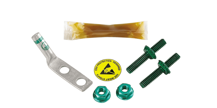 Panduit RGESD2B-1, kit porta nero per morsetto su guida con dado a gabbia