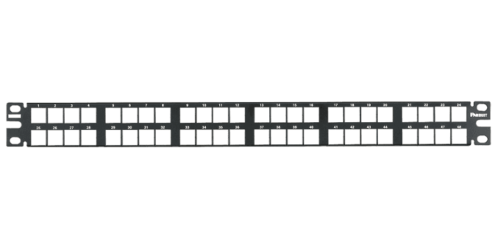 Panduit NKPP48HDY, Panel de parcheo empotrado 48 puertos 1U negro