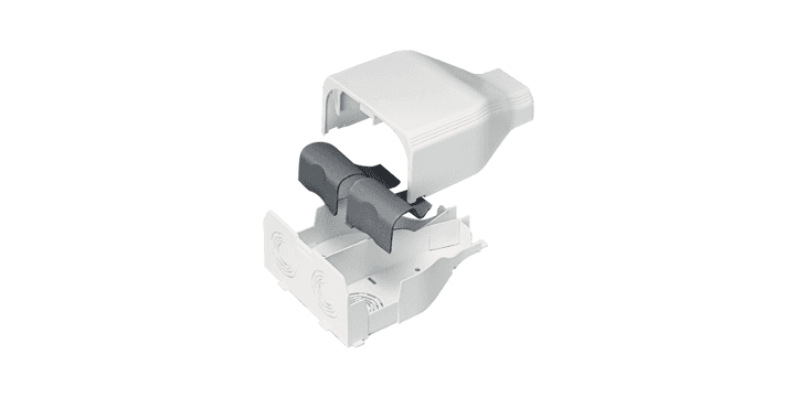 Panduit T45EEEI, Accesorio de extremo de entrada de canal 0.63 in. 0.2mm Longitud total