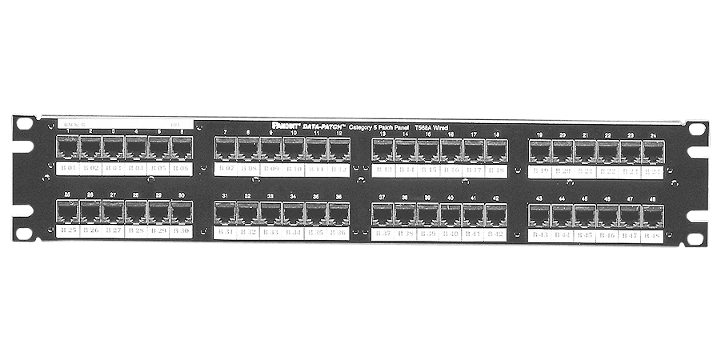 Panduit CPP24FMWBLY, Patch Panel 24 Porte 1U Non schermato Nero